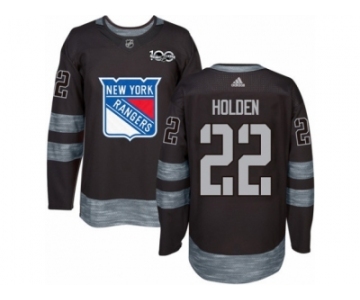 Men's Adidas New York Rangers #22 Nick Holden Authentic Black 1917-2017 100th Anniversary NHL Jersey