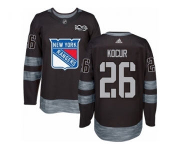 Men's Adidas New York Rangers #26 Joe Kocur Authentic Black 1917-2017 100th Anniversary NHL Jersey