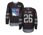 Men's Adidas New York Rangers #26 Martin St. Louis Authentic Black 1917-2017 100th Anniversary NHL Jersey