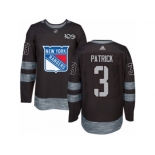 Men's Adidas New York Rangers #3 James Patrick Authentic Black 1917-2017 100th Anniversary NHL Jersey