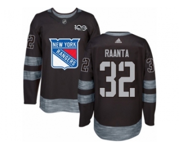 Men's Adidas New York Rangers #32 Antti Raanta Authentic Black 1917-2017 100th Anniversary NHL Jersey