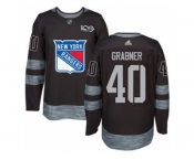 Men's Adidas New York Rangers #40 Michael Grabner Authentic Black 1917-2017 100th Anniversary NHL Jersey