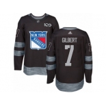 Men's Adidas New York Rangers #7 Rod Gilbert Authentic Black 1917-2017 100th Anniversary NHL Jersey