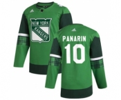 Men's New York Rangers #10 Artemi Panarin 2020 St. Patrick's Day Stitched Hockey Jersey Green