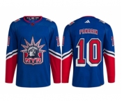 Men's New York Rangers #10 Artemi Panarin Blue 2022 Reverse Retro Stitched Jersey