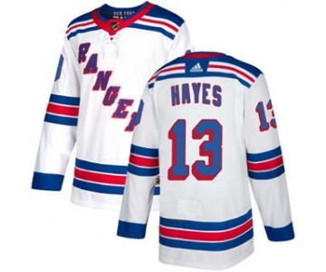 Men's New York Rangers #13 Kevin Hayes White Road Stitched Hockey Jersey