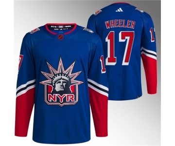 Men's New York Rangers #17 Blake Wheeler Blue Reverse Retro Stitched Jersey