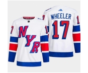 Men's New York Rangers #17 Blake Wheeler White 2024 Stadium Series Stitched Jersey