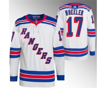 Men's New York Rangers #17 Blake Wheeler White Stitched Jersey