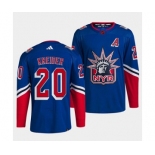 Men's New York Rangers #20 Chris Kreider Blue 2022 Reverse Retro Stitched Jersey