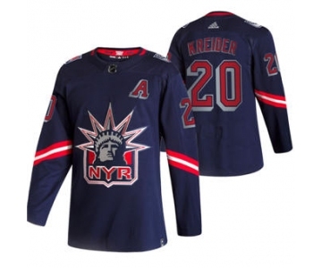 Men's New York Rangers #20 Chris Kreider Navy 2020-21 Reverse Retro Alternate Hockey Jersey