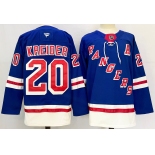 Men's New York Rangers #20 Chris Kreider Royal 2024-25 Home With A Patch Stitched Hockey Jersey