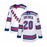 Men's New York Rangers #20 Chris Kreider White Road Stitched Hockey Jersey