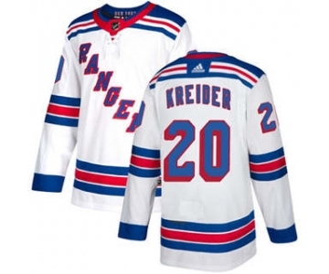 Men's New York Rangers #20 Chris Kreider White Road Stitched Hockey Jersey