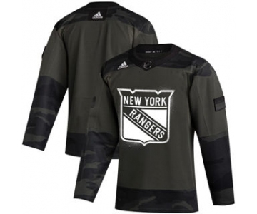 Men's New York Rangers 2019 Veterans Day Authentic Practice Hockey Jersey Camo