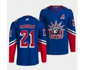 Men's New York Rangers #21 Barclay Goodrow Blue 2022 Reverse Retro Stitched Jersey