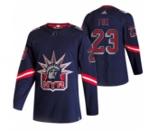 Men's New York Rangers #23 Adam Fox Navy 2020-21 Reverse Retro Alternate Hockey Jersey