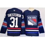 Men's New York Rangers #31 Igor Shesterkin Navy 2024-25 Stitched Jersey