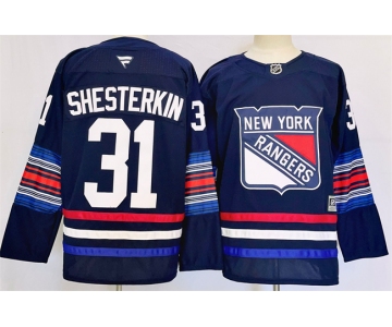 Men's New York Rangers #31 Igor Shesterkin Navy 2024-25 Stitched Jersey