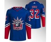 Men's New York Rangers #32 Jonathan Quick Blue Reverse Retro Stitched Jersey