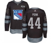 Men's New York Rangers #44 Neal Pionk Black 1917-2017 100th Anniversary Stitched Hockey Jersey