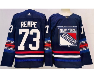 Men's New York Rangers #73 Matt Rempe Navy Alternate Authentic Jersey