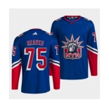 Men's New York Rangers #75 Ryan Reaves Blue 2022 Reverse Retro Stitched Jersey