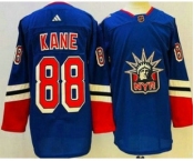 Men's New York Rangers #88 Patrick Kane Blue 2022 Reverse Retro Authentic Jersey