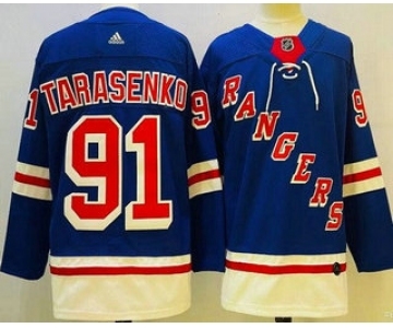 Men's New York Rangers #91 Vladimir Tarasenko Blue Authentic Jersey