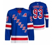 Men's New York Rangers #93 Mika Zibanejad Blue Stitched Jersey