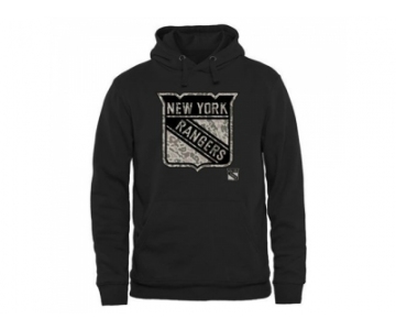 Men's New York Rangers Black Rink Warrior Pullover Hoodie