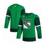 Men's New York Rangers Blank 2020 St. Patrick's Day Stitched Hockey Jersey Green