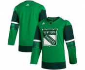 Men's New York Rangers Blank 2020 St. Patrick's Day Stitched Hockey Jersey Green