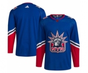 Men's New York Rangers Blank Blue 2022-23 Reverse Retro Stitched Jersey