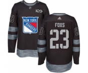 Men's Rangers #23 Adam Foxs Black 1917-2017 100th Anniversary Stitched Hockey Jersey