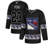 Men's Rangers #23 Adam Foxs Black Authentic Team Logo Fashion Stitched Hockey Jersey