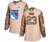 Men's Rangers #23 Adam Foxs Camo Authentic 2017 Veterans Day Stitched Hockey Jersey