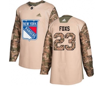 Men's Rangers #23 Adam Foxs Camo Authentic 2017 Veterans Day Stitched Hockey Jersey