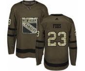 Men's Rangers #23 Adam Foxs Green Salute to Service Stitched Hockey Jersey