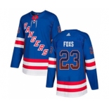 Men's Rangers #23 Adam Foxs Royal Blue Home Authentic Drift Fashion Stitched Hockey Jersey