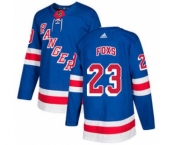 Men's Rangers #23 Adam Foxs Royal Blue Home Authentic Stitched Hockey Jersey