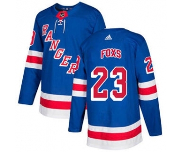 Men's Rangers #23 Adam Foxs Royal Blue Home Authentic Stitched Hockey Jersey