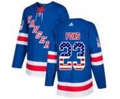 Men's Rangers #23 Adam Foxs Royal Blue Home Authentic USA Flag Stitched Hockey Jersey