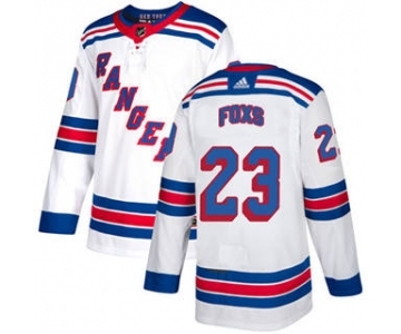 Men's Rangers #23 Adam Foxs White Road Authentic Stitched Hockey Jersey