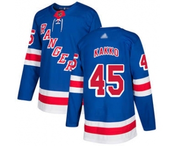 Men's Rangers #45 Kaapo Kakko Royal Blue Home Authentic Stitched Hockey Jersey