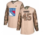 Men's Rangers #45 Kappo Kakko Camo Authentic 2017 Veterans Day Stitched Hockey Jersey