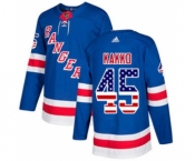 Men's Rangers #45 Kappo Kakko Royal Blue Home Authentic USA Flag Stitched Hockey Jersey