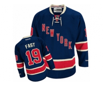 Men's Reebok New York Rangers #19 Jesper Fast Authentic Navy Blue Third NHL Jersey