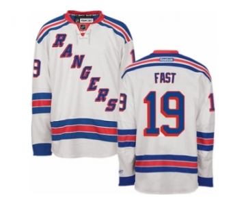 Men's Reebok New York Rangers #19 Jesper Fast Authentic White Away NHL Jersey