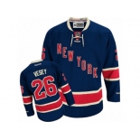 Men's Reebok New York Rangers #26 Jimmy Vesey Authentic Navy Blue Third NHL Jersey